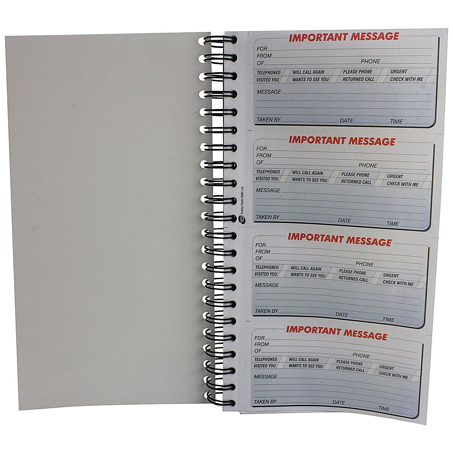 Q-Connect Wirebound Telephone Message Book, 400 Messages