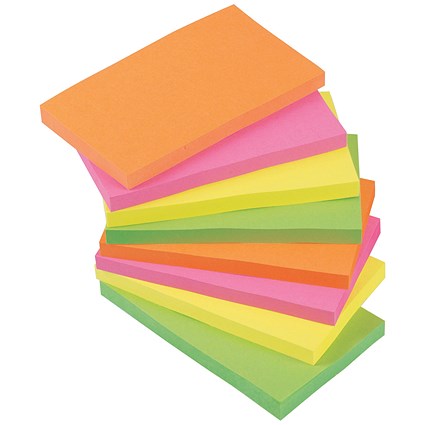 Q-Connect Quick Notes, 76 x 127mm, Neon, Pack of 12 x 80 Notes