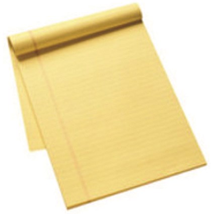 Q-Connect Executive Pad, A4, Ruled with Margin, 104 Pages, Yellow, Pack of 10