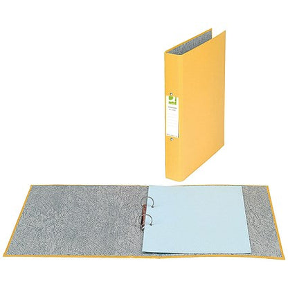 Q-Connect Ring Binder, A4, 2 O-Ring, 25mm Capacity, Yellow, Pack of 10