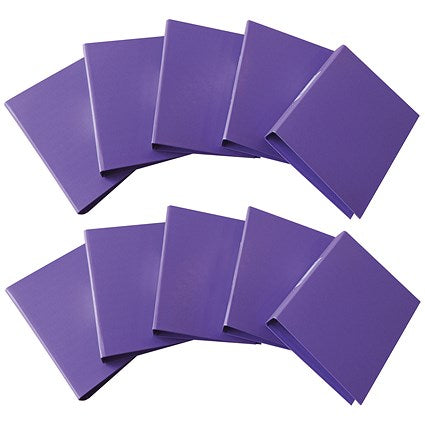 Q-Connect A4 Ring Binder, 2 O-Ring, 25mm Capacity, Purple, Pack of 10
