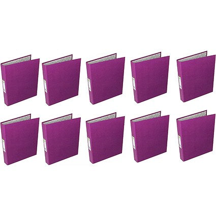 Q-Connect Ring Binder, A4, 2 O-Ring, 25mm Capacity, Purple, Pack of 10