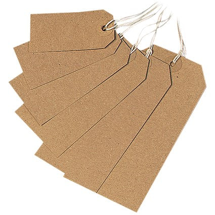 Strung Tag 70x35mm Buff (1000 Pack) KF01596