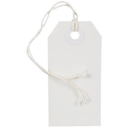 Strung Ticket 30x21mm White (1000 Pack) KF01617