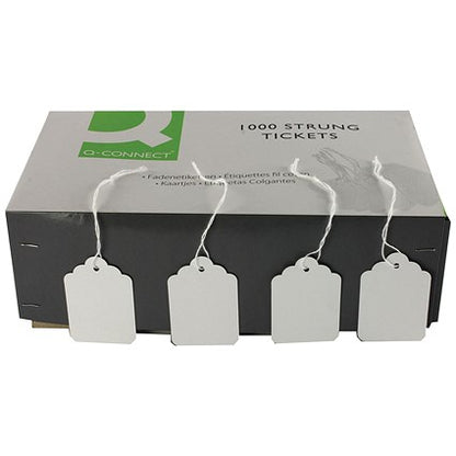 Strung Ticket 57x38mm White (1000 Pack) KF01621