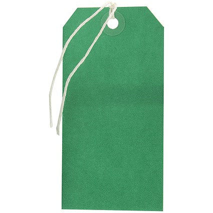 Strung Tag 120x60mm Green (1000 Pack) KF01624