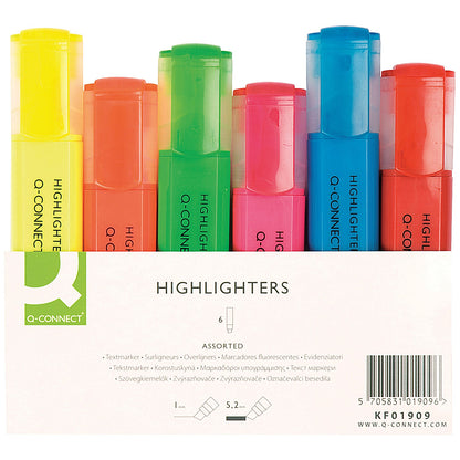 Q-Connect Assorted Highlighter Pens (Pack of 6)