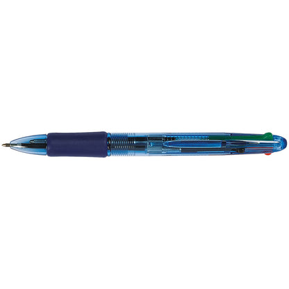 Q-Connect Retractable Ballpoint Pen, 4 Colour, Pack of 10
