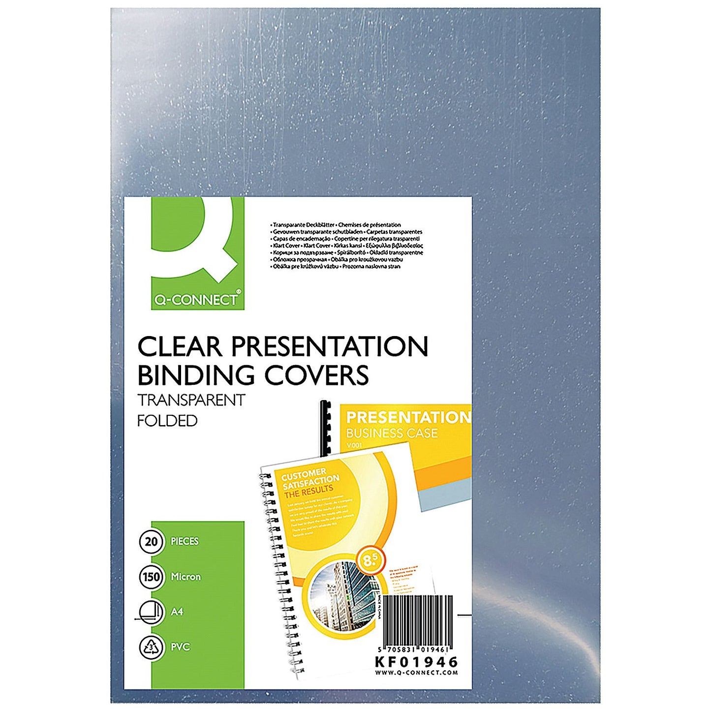 Q-Connect Clear Binding Folder, 150 micron, A4, Pack of 20