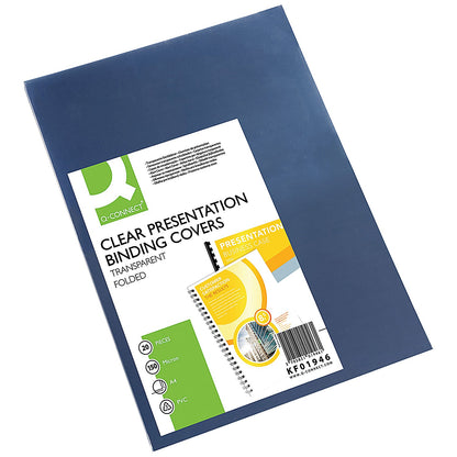 Q-Connect Clear Binding Folder, 150 micron, A4, Pack of 20