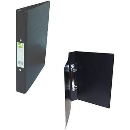 Q-Connect A4 Ring Binder, 2 O-Ring, 25mm Capacity, Black, Pack of 10