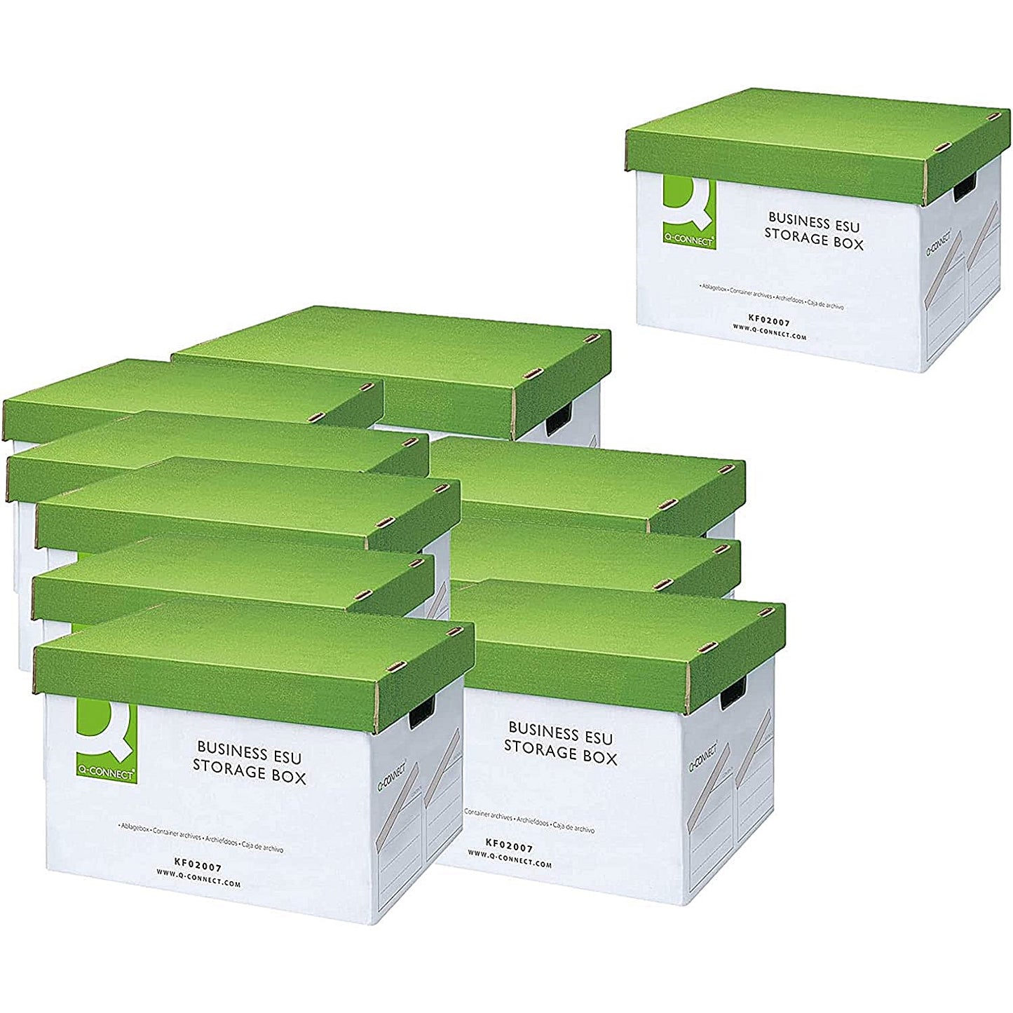 Q-Connect Business Easy Set Up Storage Box, White, Pack of 10