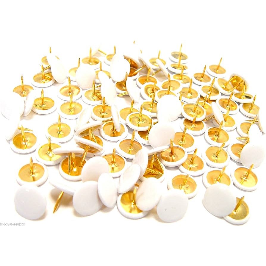 Q-Connect Drawing Pins, White, Pack of 1200(10 packs of 120)