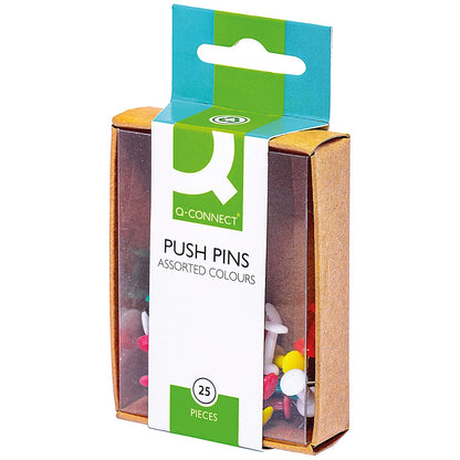 Q-Connect Push Pins, Assorted, Pack of 250 (10 packs of 25)