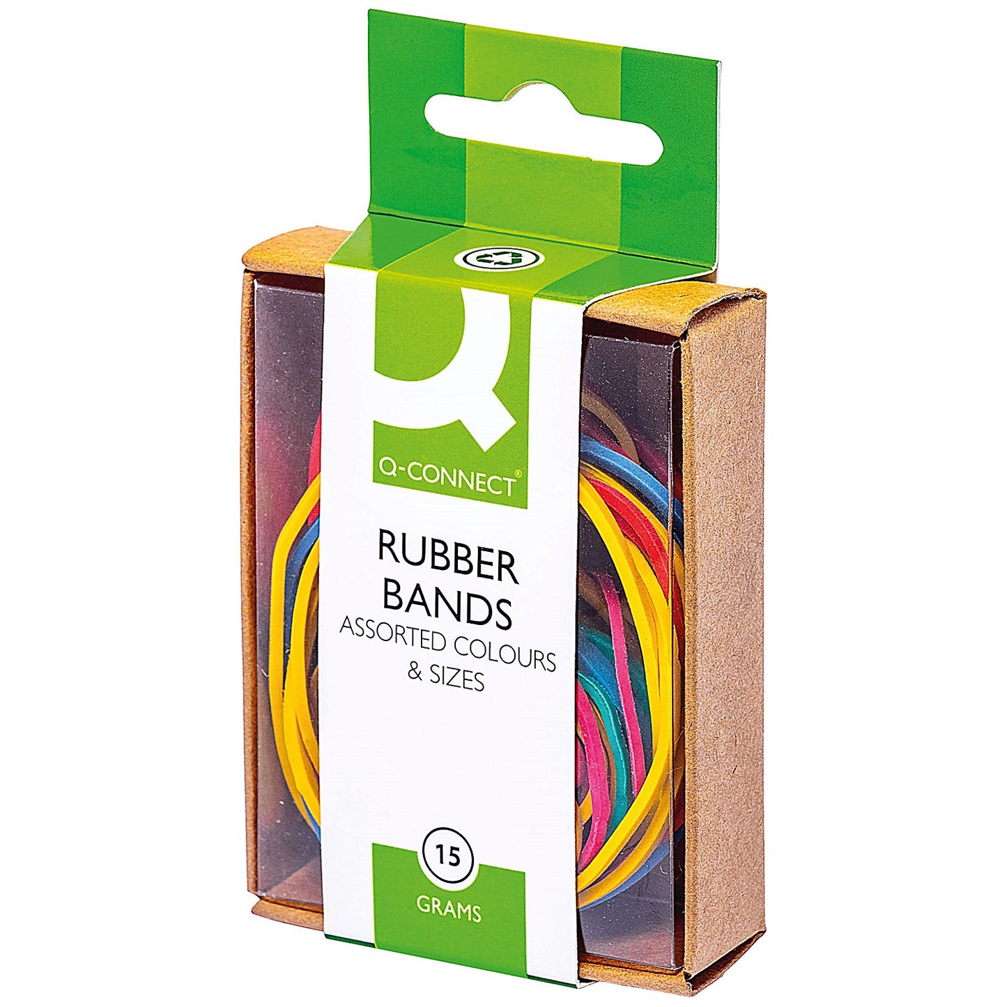 Q-Connect Rubber Bands Assorted Sizes Coloured 15g (10 Pack)