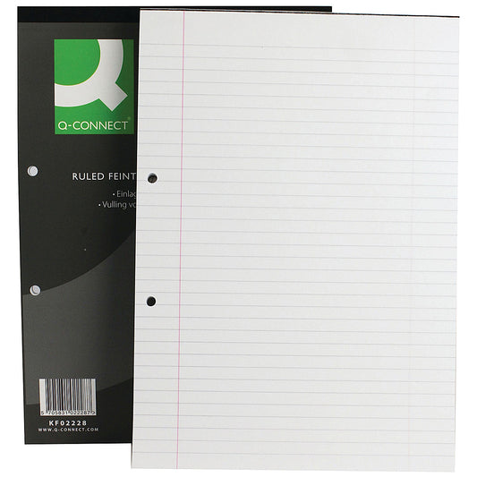 Q-Connect Refill Pad, A4, Ruled with Margin, 160 Pages, Pack of 10
