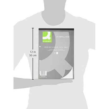 Q-Connect Refill Pad, A4, Ruled with Margin, 160 Pages, Pack of 10