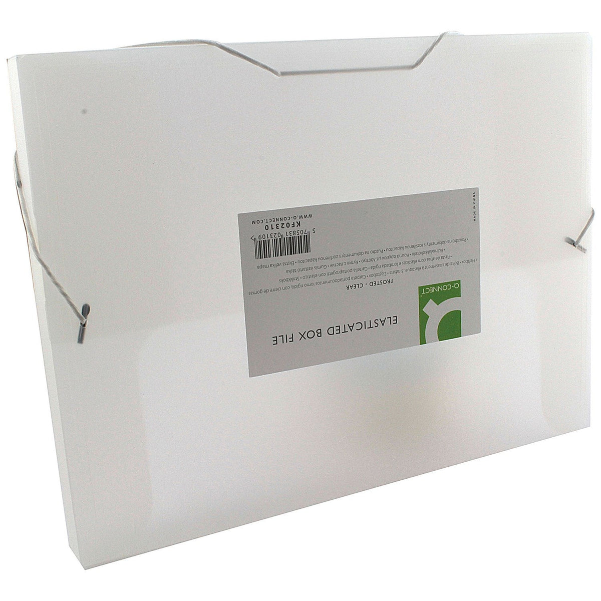 Q-Connect Elasticated Box File, 30mm Spine, Foolscap, Clear ...