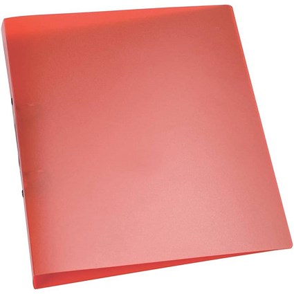 Q-Connect A4 Ring Binder, 2 O-Ring, 25mm Capacity, Frosted Red