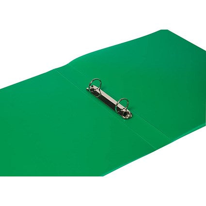 Q-Connect A4 Ring Binder, 2 O-Ring, 25mm Capacity, Frosted Green