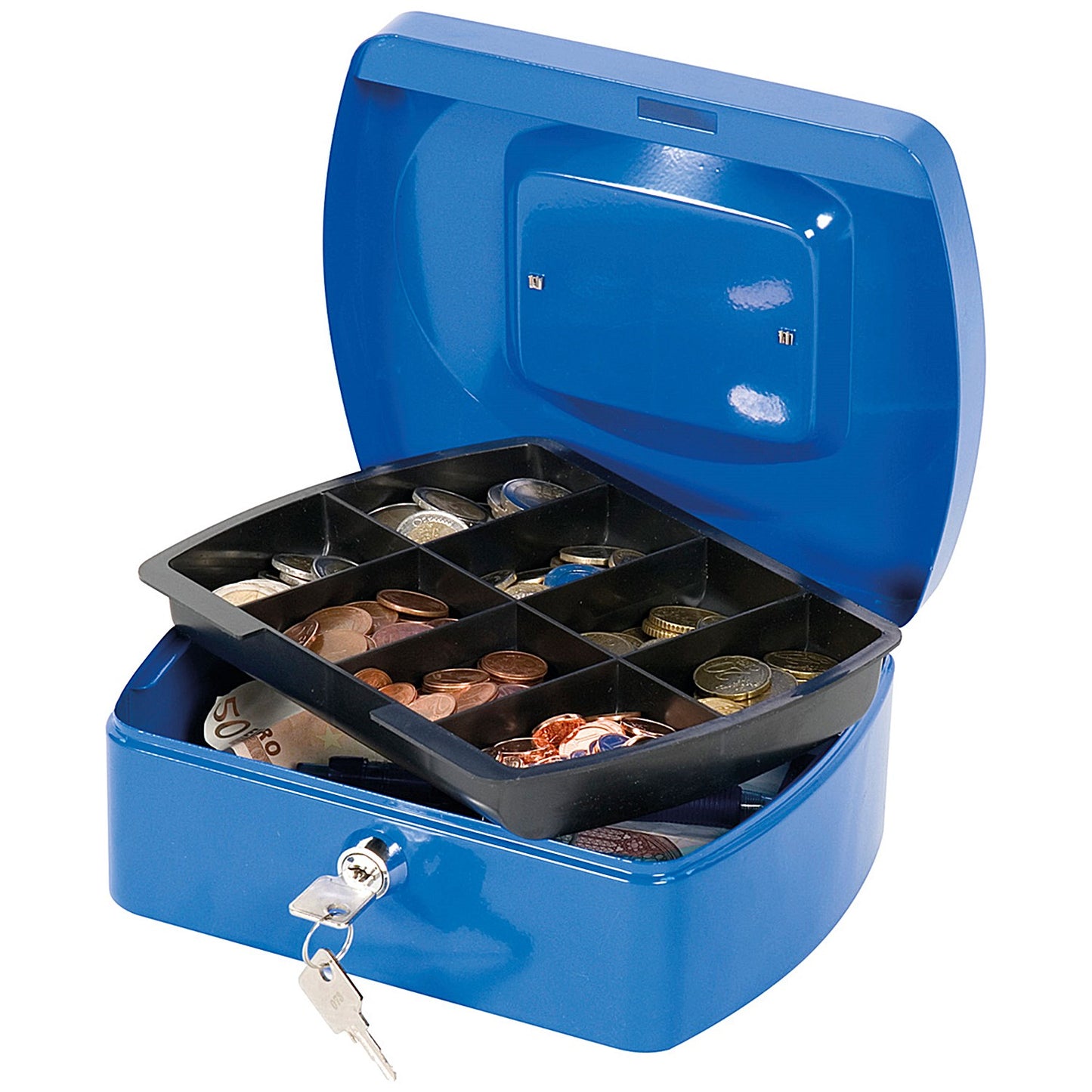 Q-Connect Cash Box 8 Inch - Blue