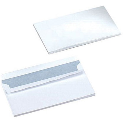 Q-Connect DL Envelopes, Peel and Seal, 100gsm, White, Pack of 500
