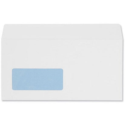 Q-Connect DL Envelopes, Window, Peel and Seal, 100gsm, White, Pack of 500
