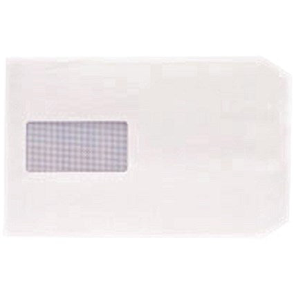 Q-Connect C5 Envelopes, Window, Peal and Seal, 100gsm, White, Pack of 500