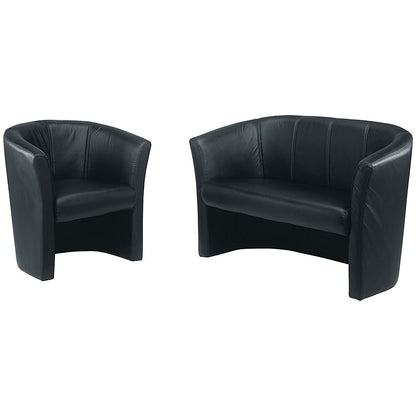 Avior Vinyl Tub Chair, Black
