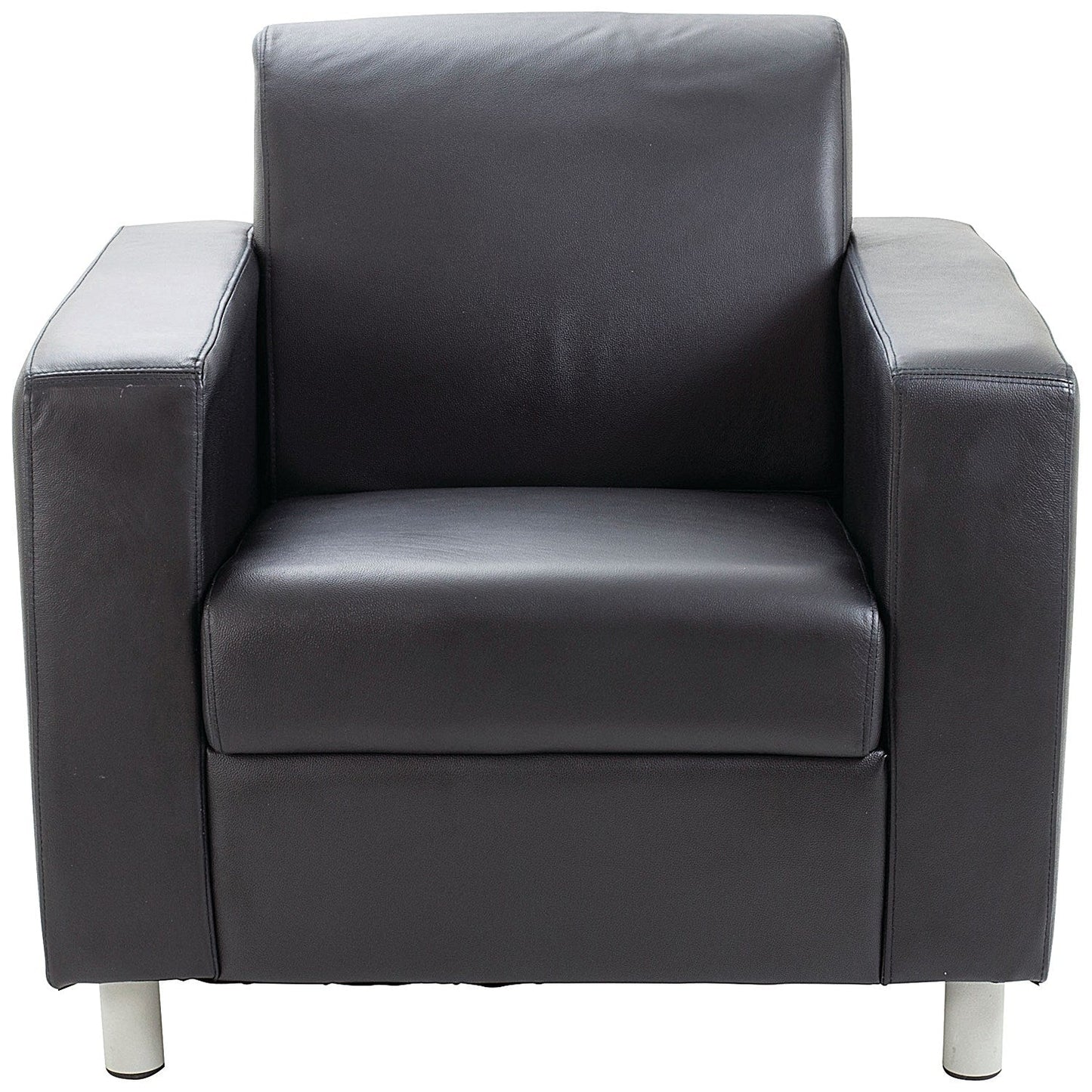 Avior Executive Reception Leather Faced Armchair, Black