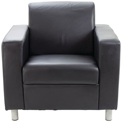 Avior Executive Reception Leather Faced Armchair, Black