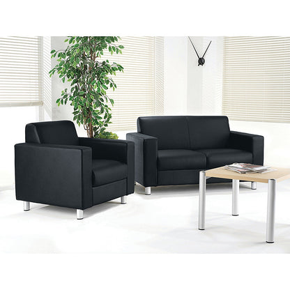 Avior Executive Reception Leather Faced Sofa, Black Easy2Order : KF03530