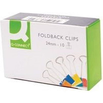 Q-Connect Foldback Clip 24mm Assorted (Pack of 10)