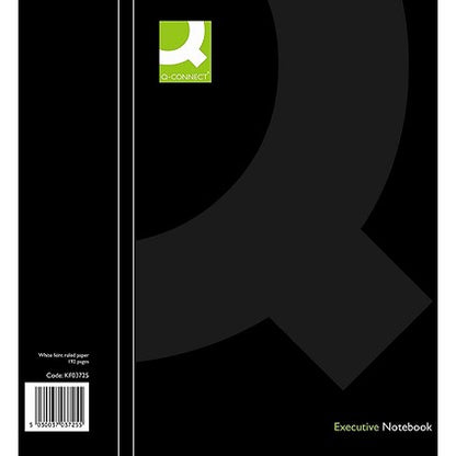 Q-Connect Casebound Notebook, A4, Ruled, 192 Pages, Black, Pack of 3