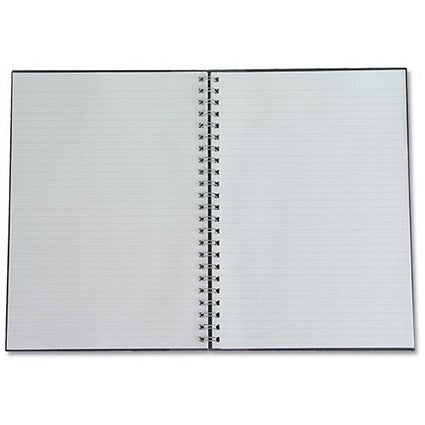 Q-Connect Wirebound Notebook, A4, Ruled, 160 Pages, Black, Pack of 3