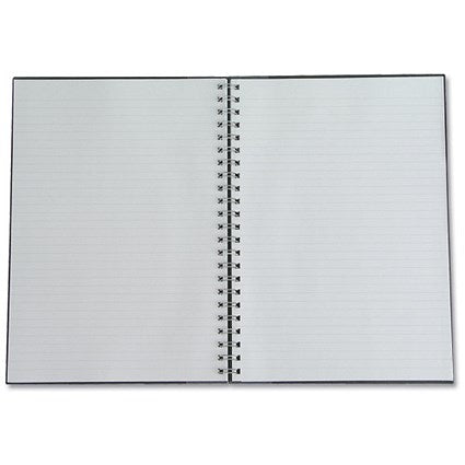 Q-Connect Wirebound Notebook, A5, Ruled, 160 Pages, Black, Pack of 3