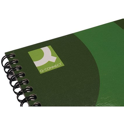 Q-Connect Wirebound Recycled Executive Notebook, A5, Ruled, 160 Pages, Green, Pack of 3