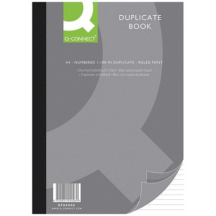 Q-Connect Duplicate Book, Ruled, A4