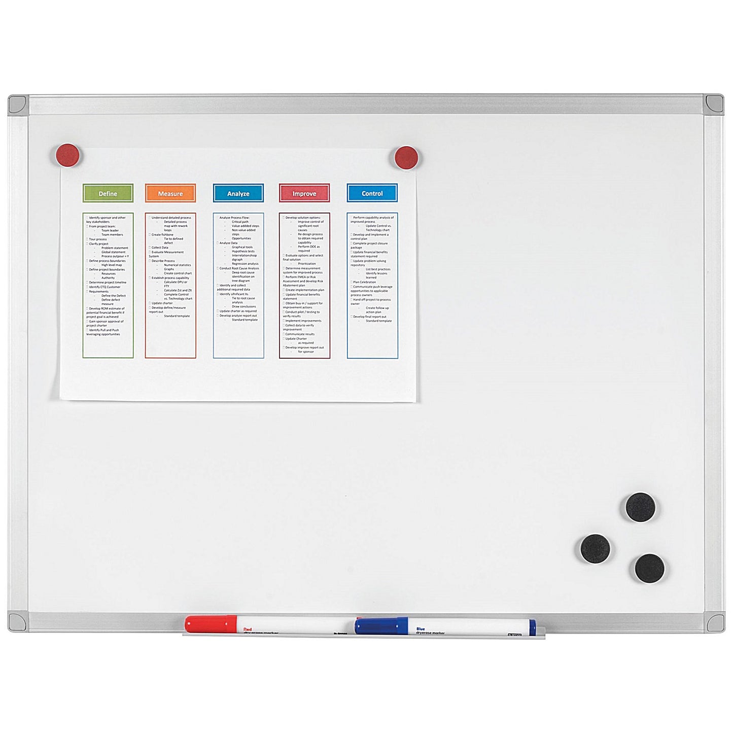 Q-Connect Magnetic Whiteboard, Aluminium Frame, 1800x1200mm
