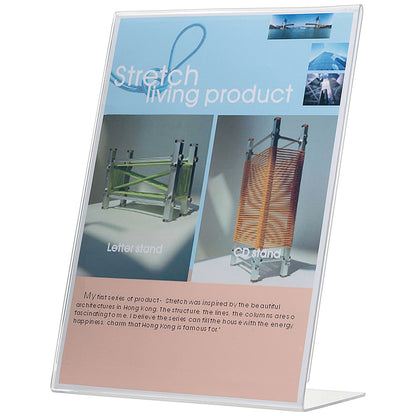 Q-Connect Slanted L-Shaped Sign Holder, A4, Clear