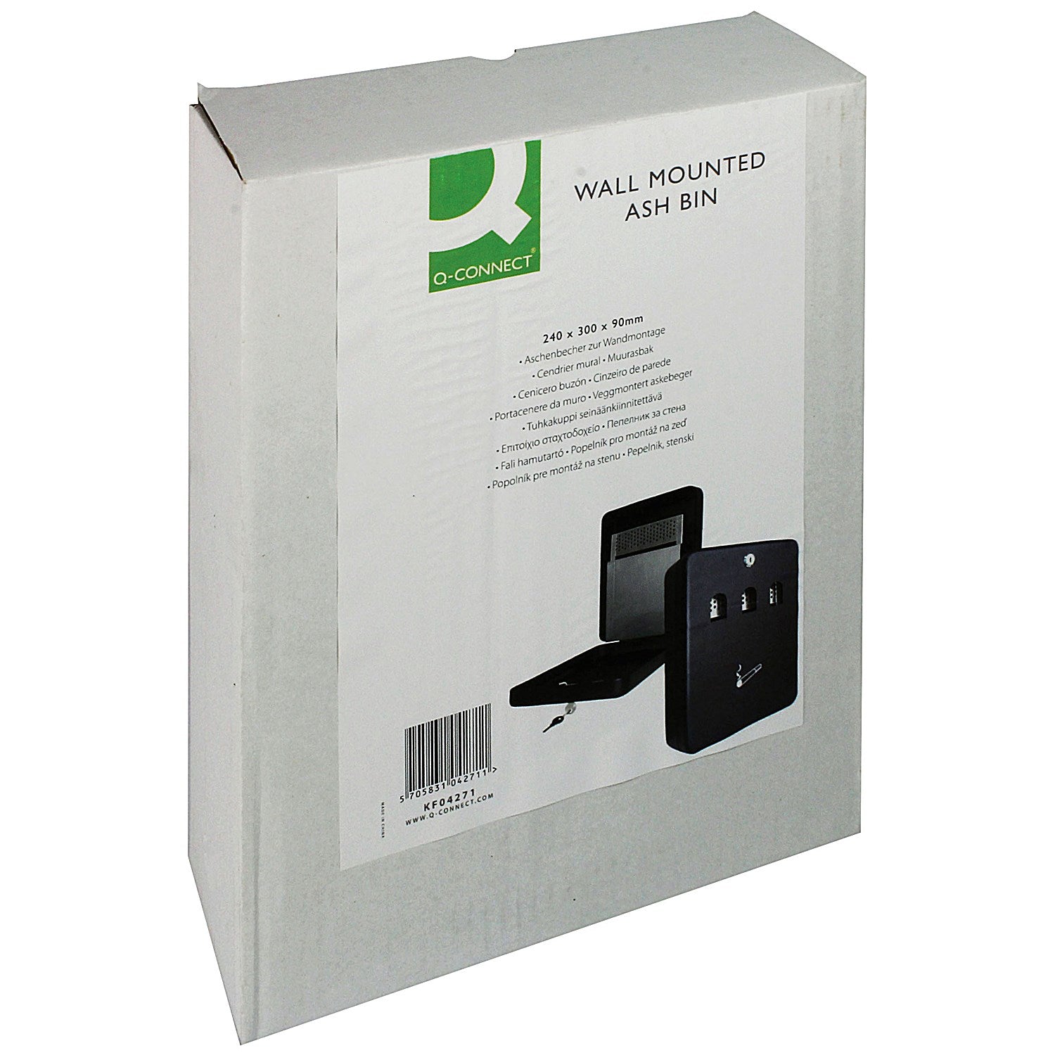 Q-Connect Ash Bin, 2.7 Litre, Black