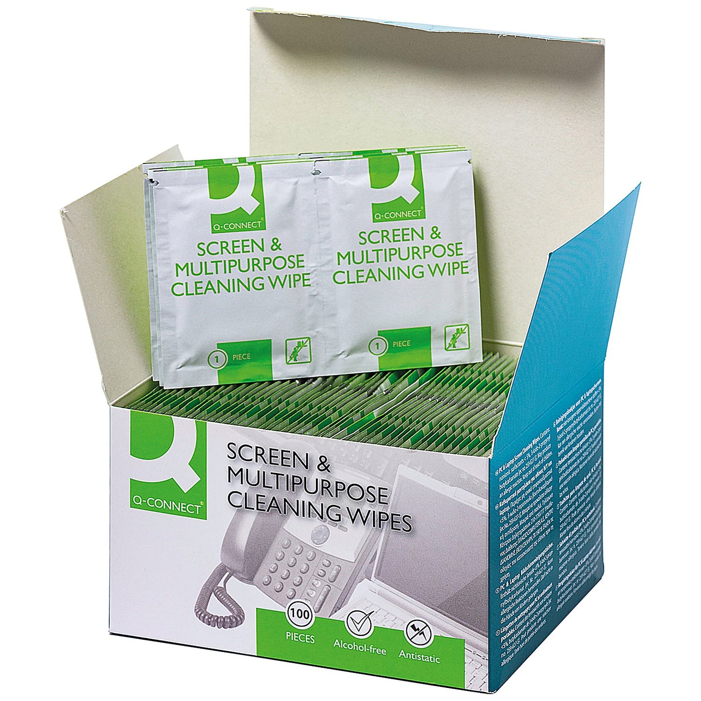 Q-Connect Screen & Multi-Purpose Wipes, Pack of 100