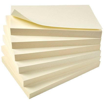 Q-Connect Recycled Quick Notes, 76 x 127mm, Yellow, Pack of 12 x 120 Notes
