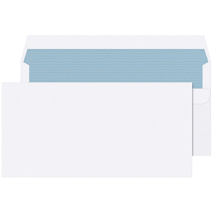 Q-Connect DL Wallet Envelopes, Self Seal, 80gsm, White, Pack of 250