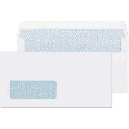 Q-Connect DL Envelopes, Window, Self Seal, 80gsm, White, Pack of 250