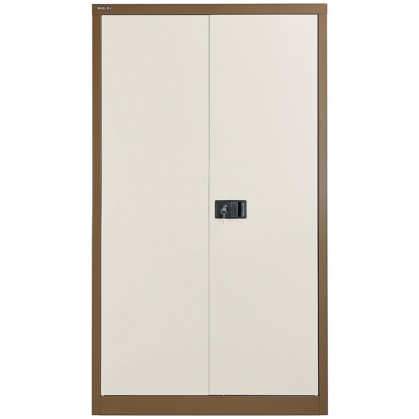 Jemini Tall Steel Stationery Cupboard, 3 Shelves, 1806mm High, Coffee and Cream