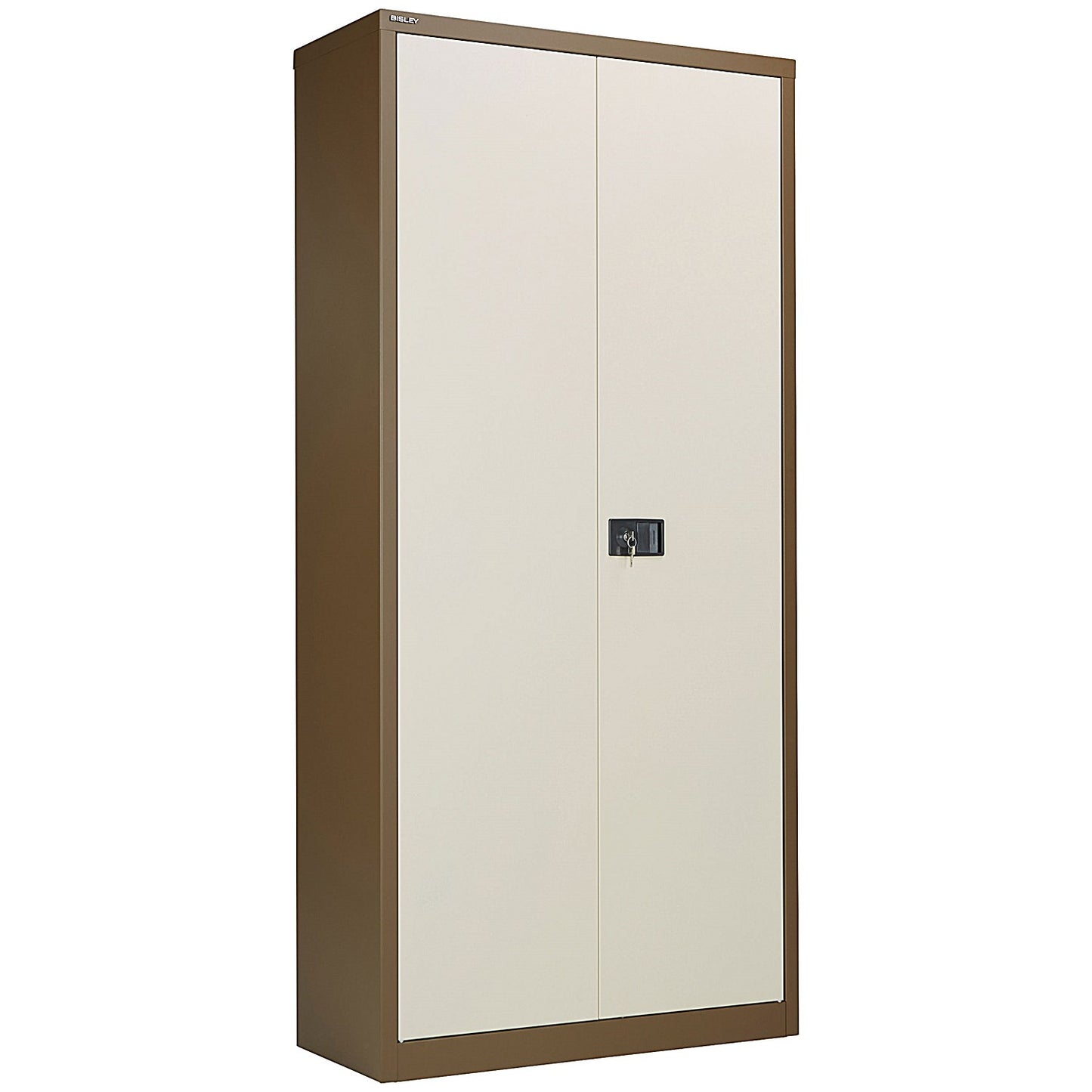 Jemini Extra Tall Metal Stationery Cupboard, 4 Shelves, 1960mm High, Coffee and Cream
