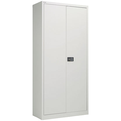 Jemini Extra Tall Metal Storage Cupboard, 4 Shelves, 1960mm High, Grey