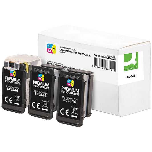Q-Connect Remanufactured Ink Compatible With Canon CL546CMY CI828807BES222R