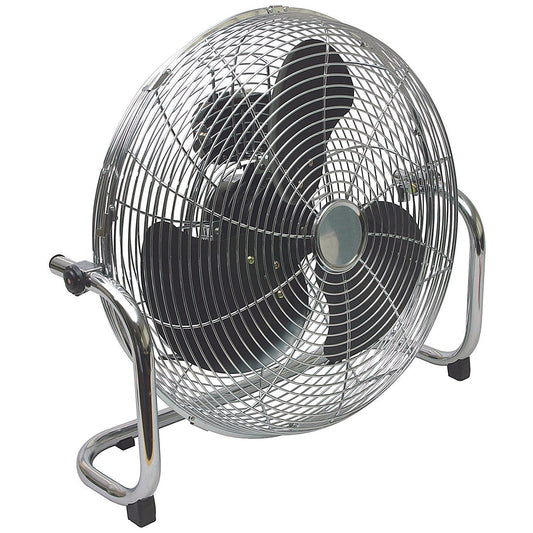 Q-Connect High Velocity Floor Standing Fan 18 Inch 3 Speed Chrome Easy2Order : KF10031